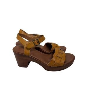 B.o.c Slingback Sandals Womens 11 Braided Strap Platform Block Heel Yellow